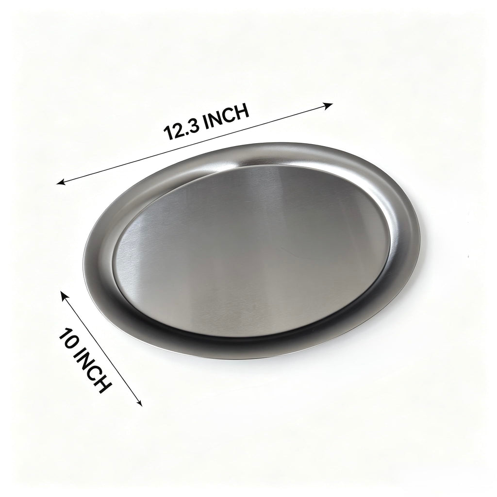 Stainless Steel Serving Platters,Camping Tray,Dinner Plate,12.2"L× 10"W