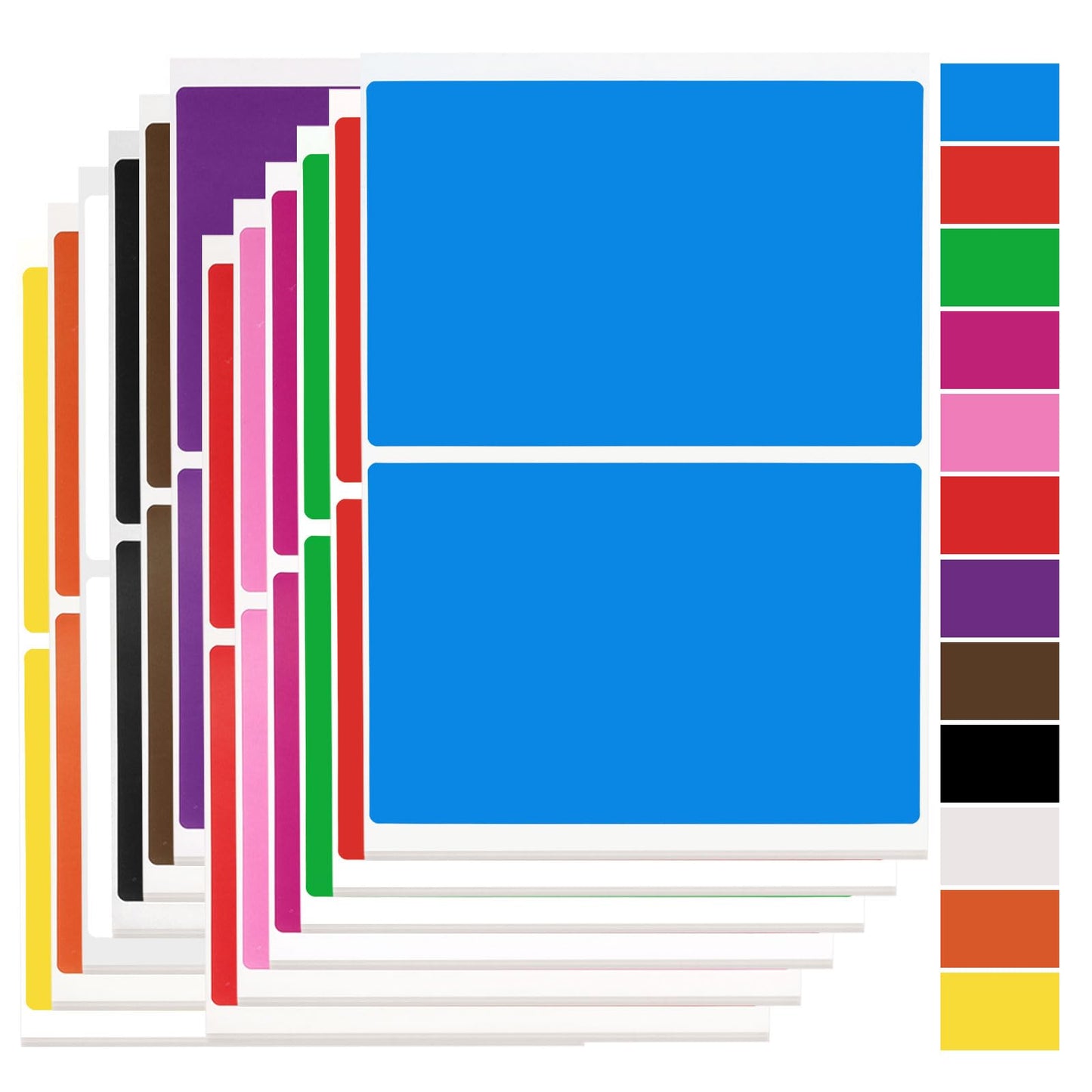 uxcell 240 Sheet Colored Label Stickers 3 x 2 Inch Rectangle Self-Adhesive Stickers Coding Labels for Office Supplies, File Folder Tabs, Inventory Organize, File Classification