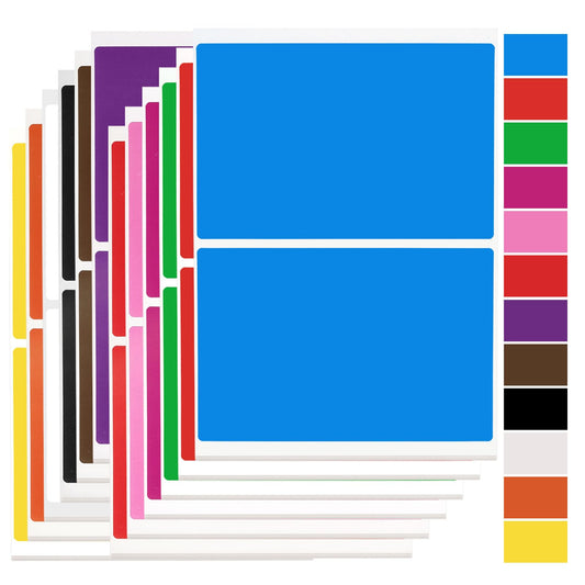 uxcell 240 Sheet Colored Label Stickers 3 x 2 Inch Rectangle Self-Adhesive Stickers Coding Labels for Office Supplies, File Folder Tabs, Inventory Organize, File Classification