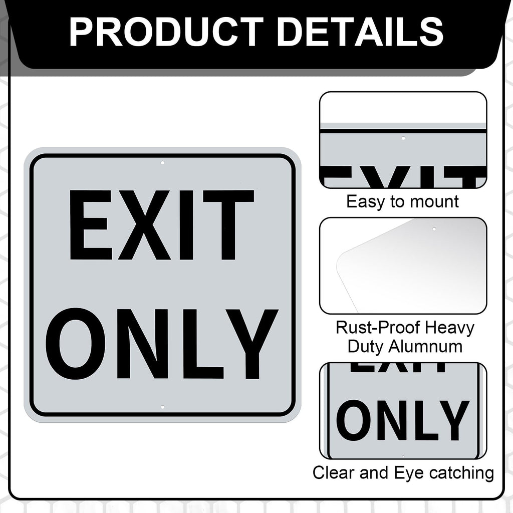 Colingmill Exit Only Metal Sign 18 x 18 Inch Heavy Duty Aluminum Traffic