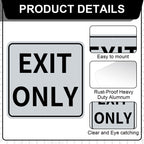 Colingmill Exit Only Metal Sign 18 x 18 Inch Heavy Duty Aluminum Traffic