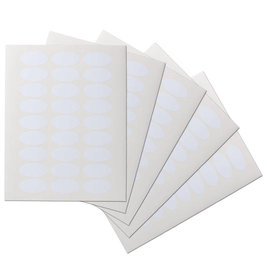 Waterproof Essential Oil Labels, 135 Ovals, 2x1 Inches, Oil Proof, Highly Durable Blank Stickers