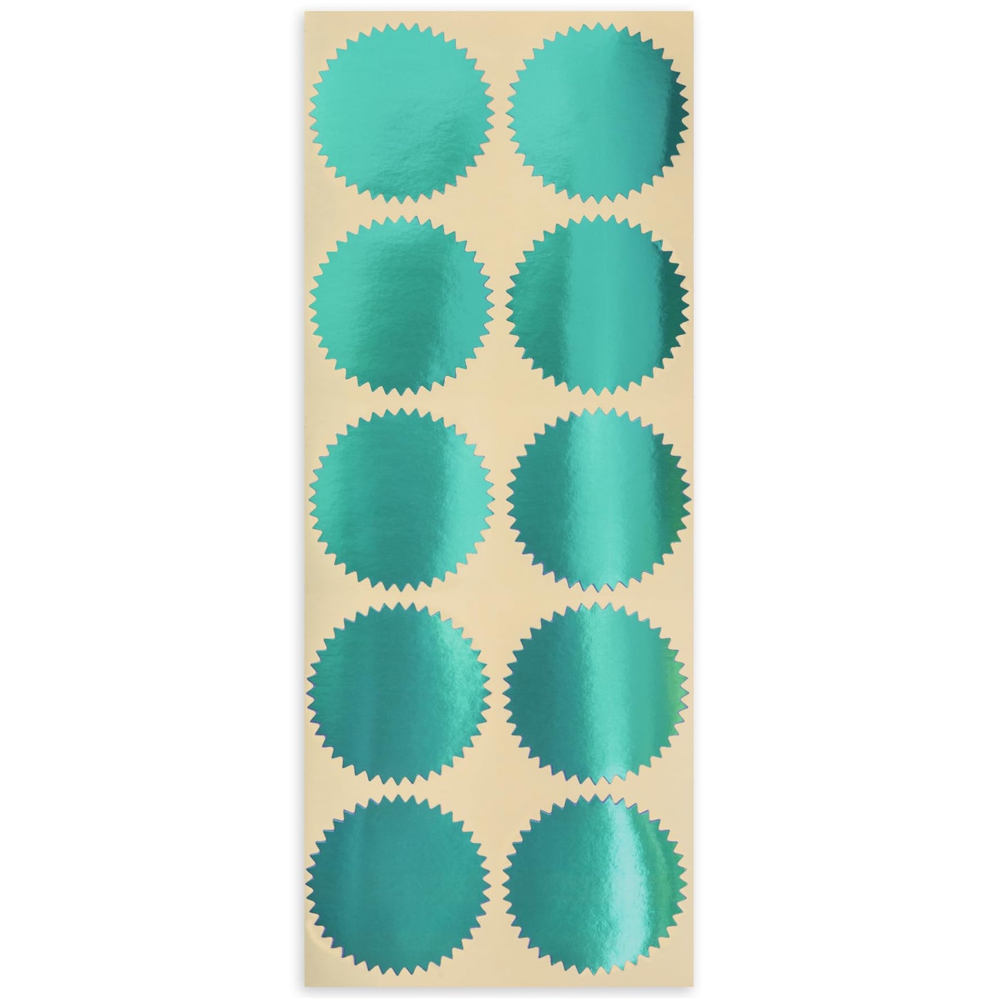 MaxMark 1.75" Self Adhesive Glossy Turquoise Seal Labels for Certificates, Library, Notary Embossing Seals - 100 Count 1.75" diameter