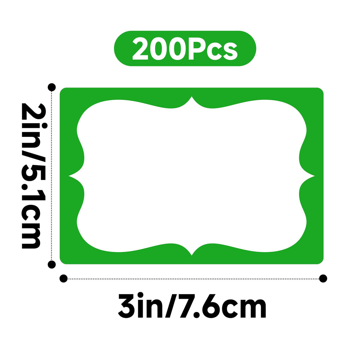200Pcs Green Name Tag Stickers+500Pcs Christmas Name Tag Stickers