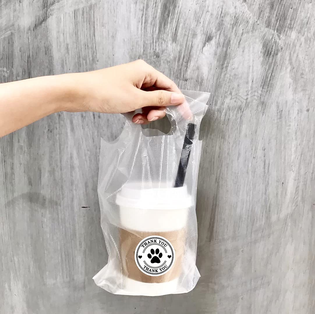 500 Pet Black Footprints Thank You Labels per Roll,Puppy Paw Stickers for Cookie Bag,Gift Box (Pack of 2) small (Pack of 2)