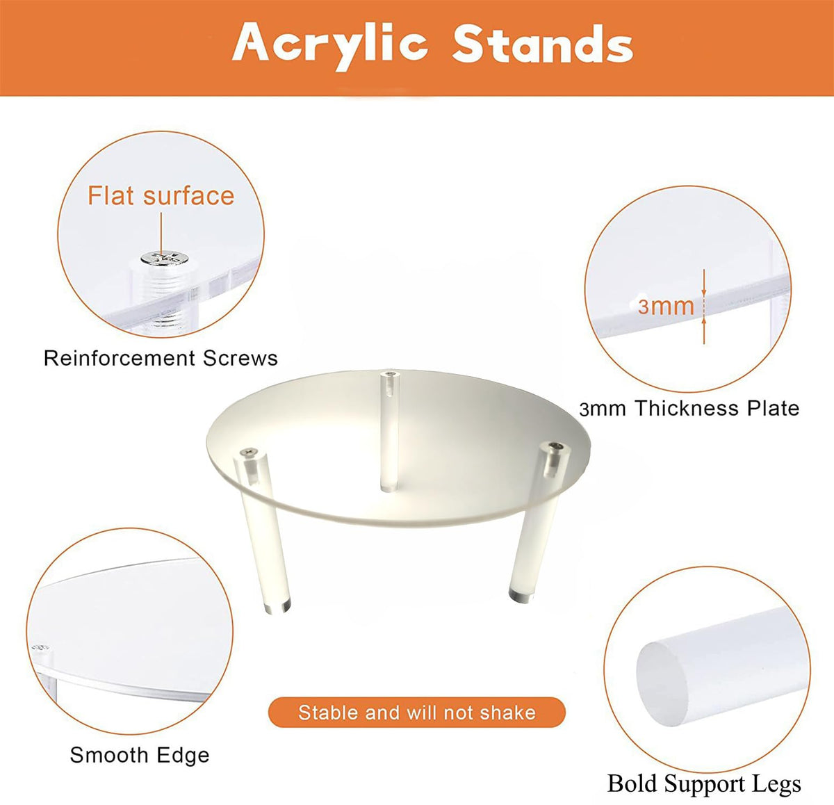 2Pcs Drink Dispenser Stand Only,Clear Acrylic Stands,Fit Max 7.87 Inch Diameter of Glass Drink Dispenser Stand,Water Dispenser Stand for Parties and Events,Cake Stand,Beverage Dispenser Stand 2