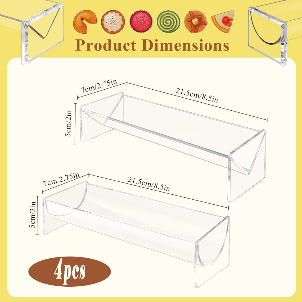 4 Pack Acrylic Cookie Tray, U & V Shape Display