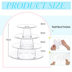 Juexica 2 Pcs Round Macaron Display Tower Stand 4 Tiers