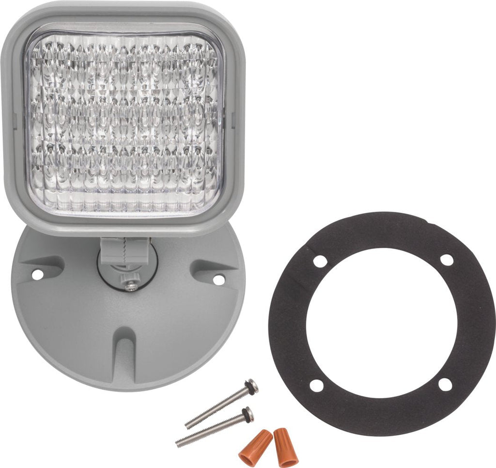 Lithonia Lighting Weatherproof LED Emergency Light Remote Head, Gray Single Head One Single Head Emergency Light