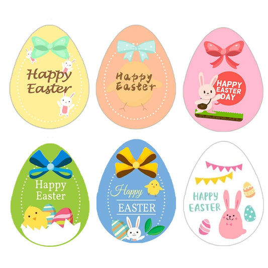1.5x2 Inch Easter Egg Stickers Bunny Labels Flowers Mixed Designs Gift Boxes Decor Egg Stickers for Kids Happy Easter Sticker,300 Pcs