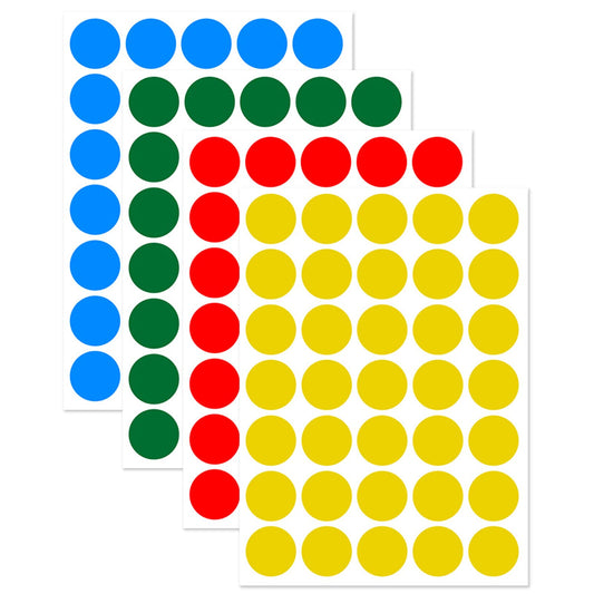 1400 Pack,1IN Round Colored Dot Stickers Labels - 4 Assorted Colors, for Office, School, Moving, Home(Red, Blue, Yellow, Green) Red, Blue, Yellow, Green