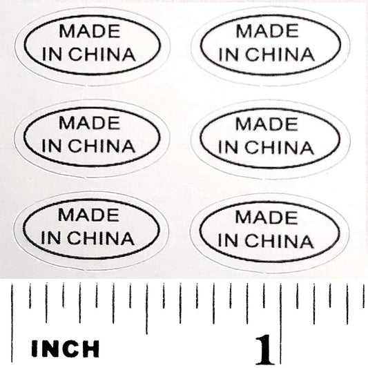 1,000+ Made in China Stickers Glossy White Oval Improved Version Deep Kiss Cut Perfect Oval Edge Self Adhesive Labels by First-Rate Gifts. Show Country of Origin on China Imported Products White-a 1000