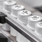 White ChromaLabel 3/4 inch round color-code stickers, QC tested, in a 500-pack for quality control and organization.
