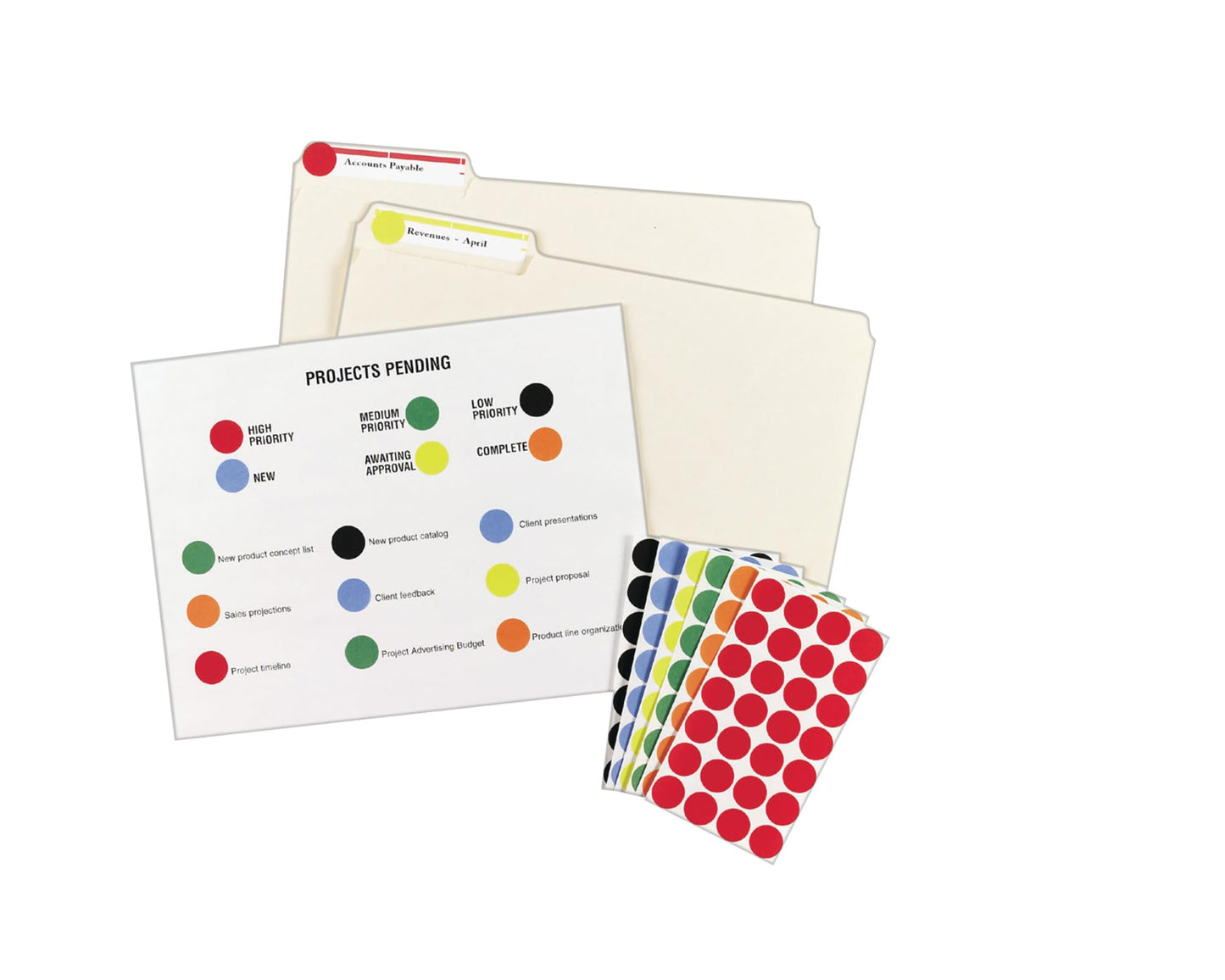 Avery Color-Coding Removable Labels, 3/4 Inch Round Labels, Black, Non-Printable, 1,008 Dot Stickers Total (5459)