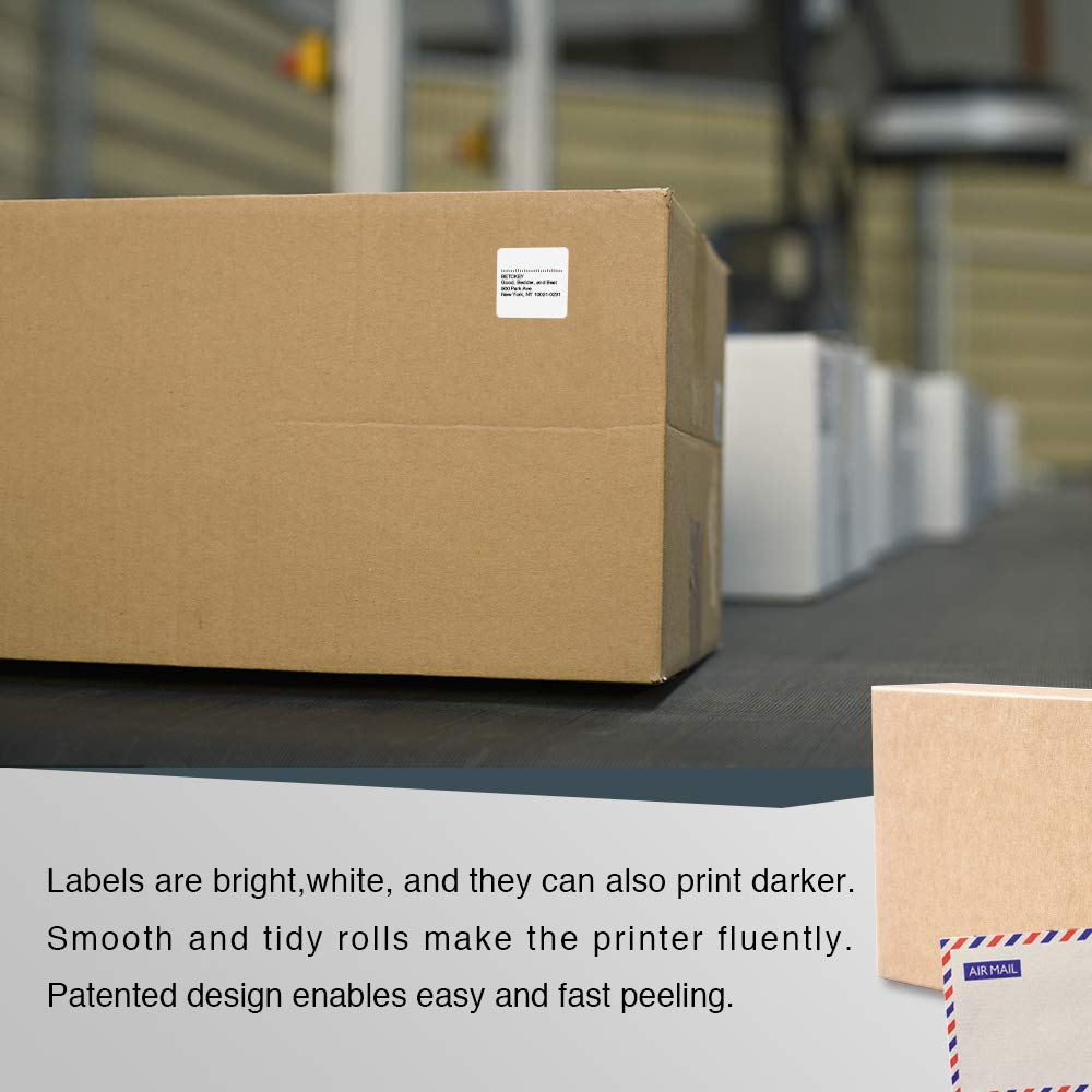 BETCKEY - Compatible with Dymo 30332 (1" x 1", Removable) Square QR code's Multi-Purpose Labels, Compatible for Dymo LabelWriter Thermal 450, 4XL & Zebra Desktop Printers [2 Rolls, 750 Labels]