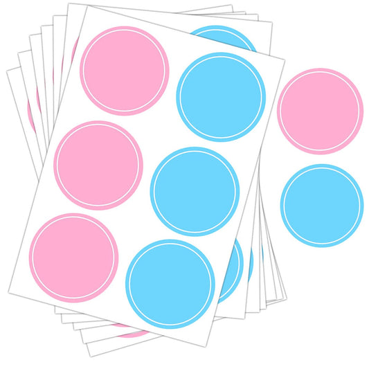 2" Round Label Color-Code Circle Dot Stickers,Homemade Canning Labels for Jars,Inventory Garage Sale Office School Labels 252 Pcs（Pink Blue）