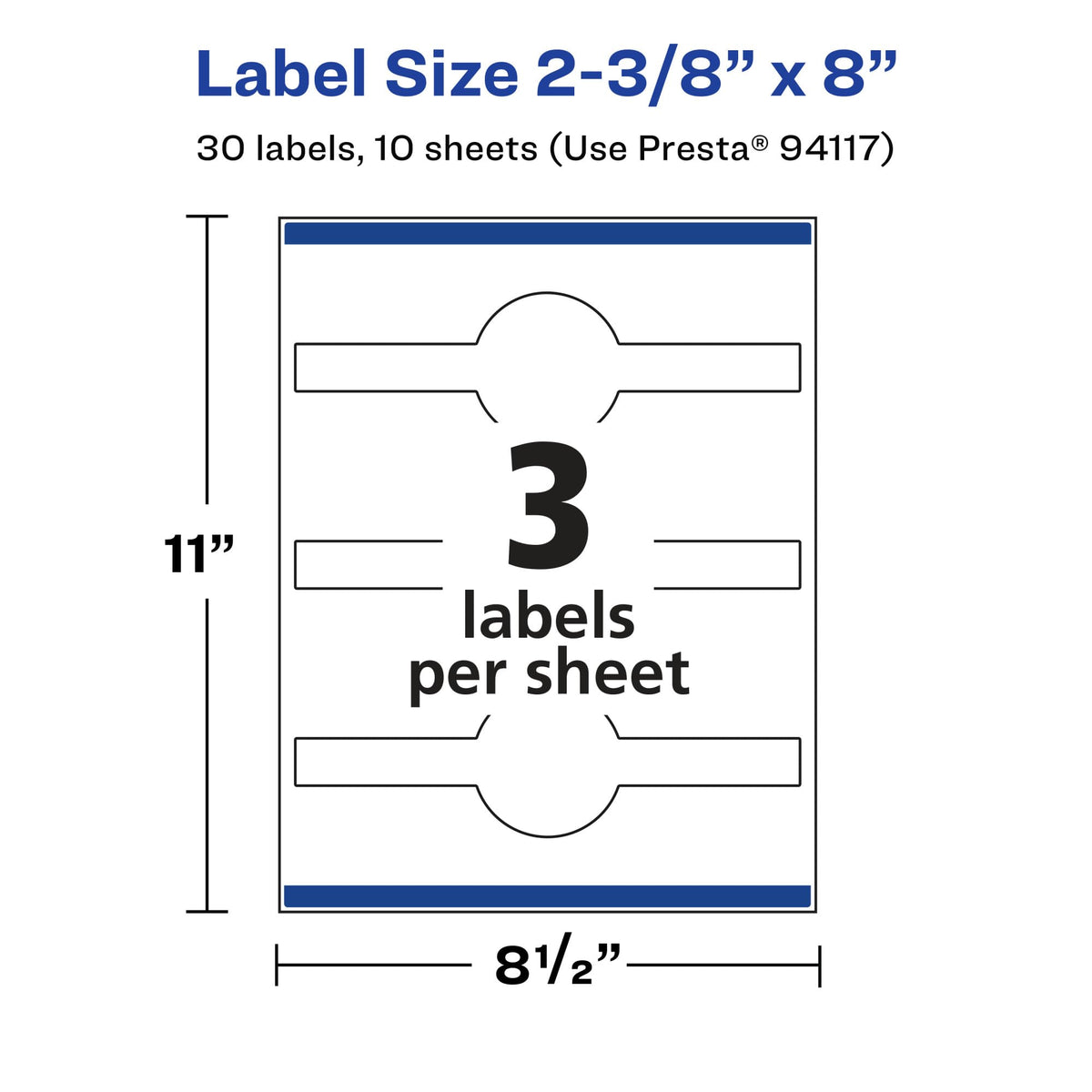 Avery Matte Clear Wraparound Band Labels, Sure Feed Technology, 2-3/8" x 8", Cigar Band Labels, 30 Total, Laser/Inkjet Printable 30 labels