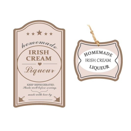 Homemade Irish Cream Liqueur Label 2.8x2 Inch Instruction Gift Stickers for Small Business Supplies, 25 Stickers