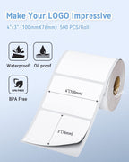 4"x3" Thermal Labels Roll for Small Business Supplies with 2" White Round Label Stickers Roll