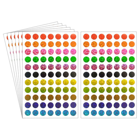 2310 Pcs 1cm Laser Sparkle Dot Stickers Glitter Round Stickers Colored Circle Dot Stickers Color Coding Labels Small Dot Labels for Craft Decoration