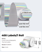 3" Pink Circle Thermal Labels 500 Labels/Roll+Holographic Thermal Labels 400 Sheets/1 Roll