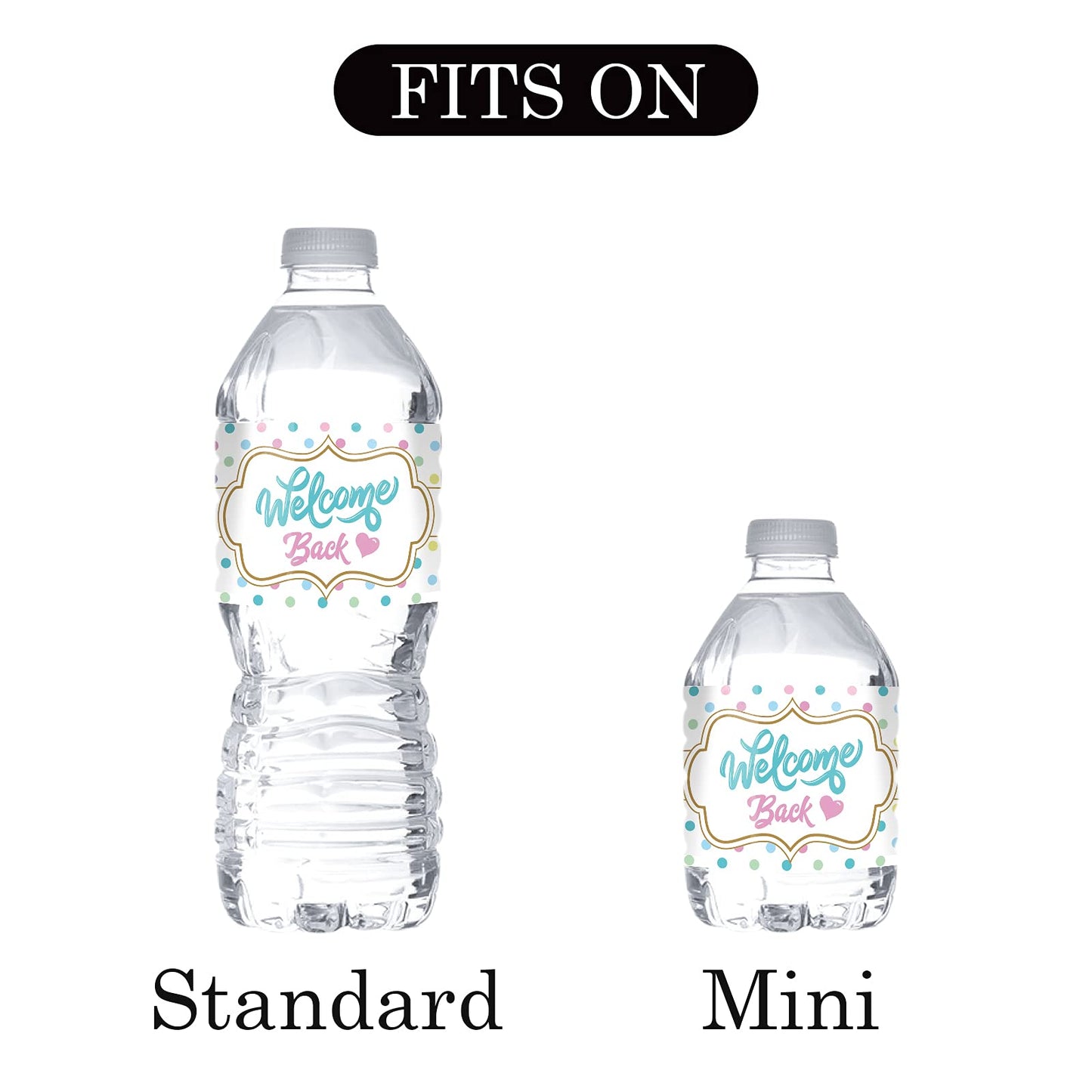 Colorful Welcome Back Water Bottle Labels Stickers/Retirement Bottle Stickers/Moving Away/Welcome Theme Decor/Home Party Water Labels Supplies (Set of 32)