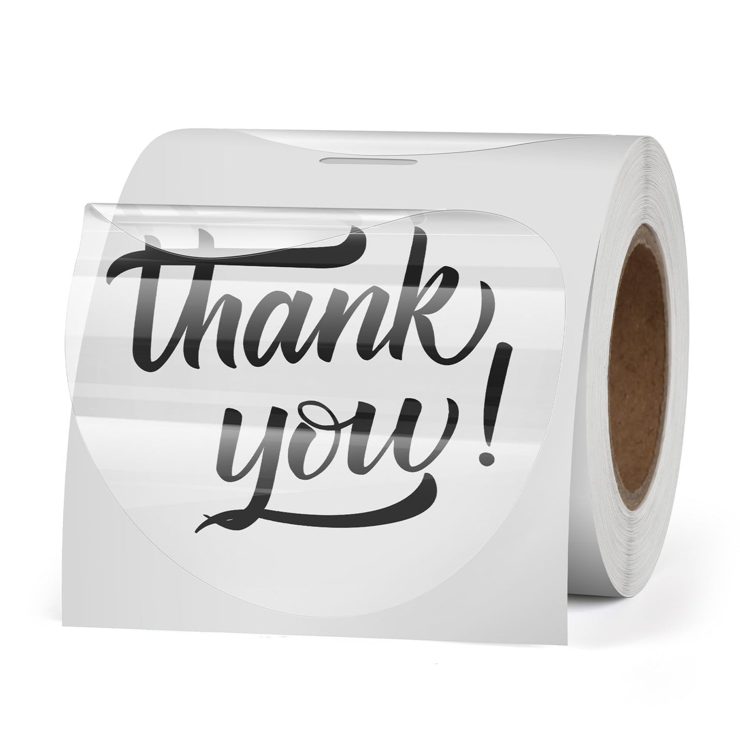 Clear Thermal Labels Round Vinyl 3 Inch Transparent Direct Printer Label Circle Self Adhesive Waterproof Decals Roll for Home Office Business QR Code Seal DIY Logo 200 PCS