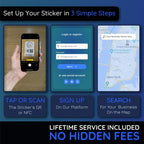 MESSAGENES | Review Us on Google QR Code Stickers | Reusable Smart QR Code and NFC | Pack 10 Units | Rectangular 3.39" x 2.17" | Modify Link Whenever You Want | Google Decal Business