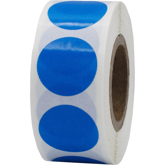 Blue 3/4" Inch Transparent Color Coding Labels, 500 Total Adhesive Stickers On A Roll, Ideal for Planners, Journals, Mailing Seals and Crafting Ideas Blue