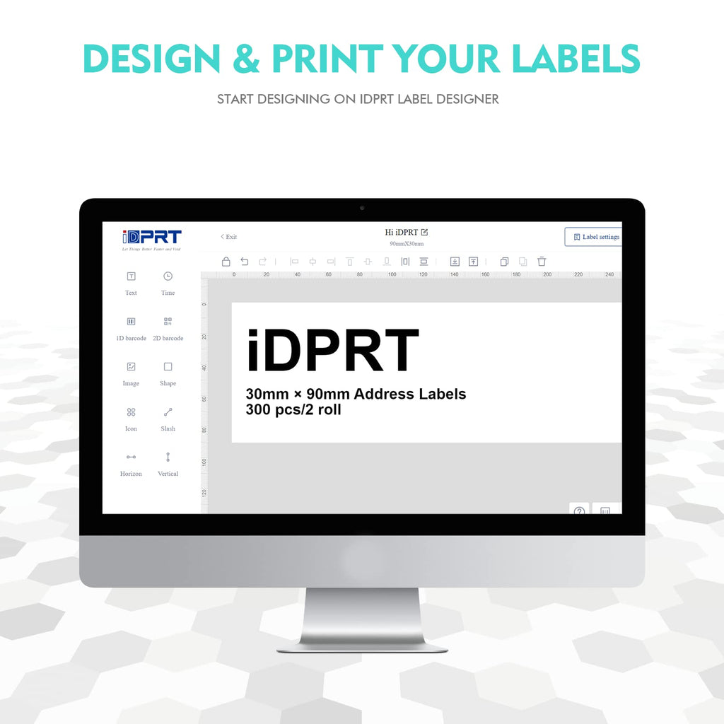 iDPRT thermal address mailing labels, barcode and QR code compatible, 2 rolls of 300 labels each, 90mm x 50mm size, direct thermal sticker