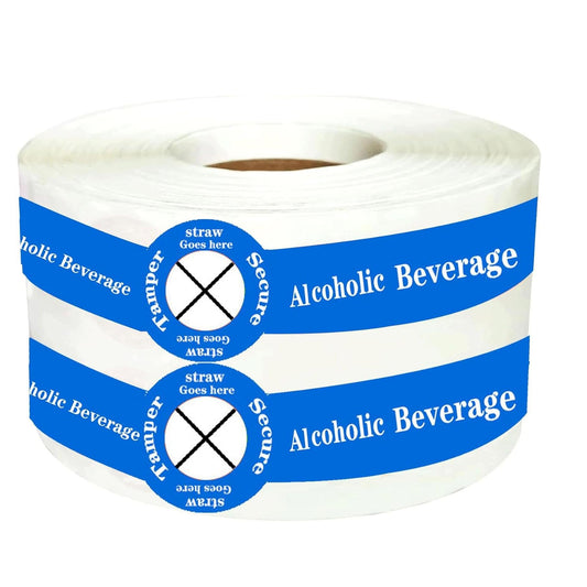 Alcohol to-Go Drink Straw Tamper Proof Stickers 500 pcs Alcoholic Beverage Lid Stickers - 1 x 9 inch Safe Secure Tamper Evident Safety Seals Sticker for Alcohol Cups Drink Lids Seal Freshness Labels