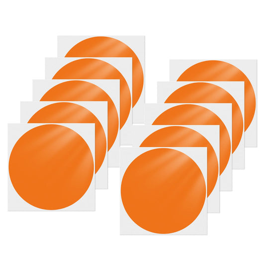 Orange Dot Stickers 6 Inches Vinyl Self-Adhesive Waterproof Colored Circle Labels Kid Floor Decals Removable Line Up Round Tags for Office Classroom 10 PCS Orange