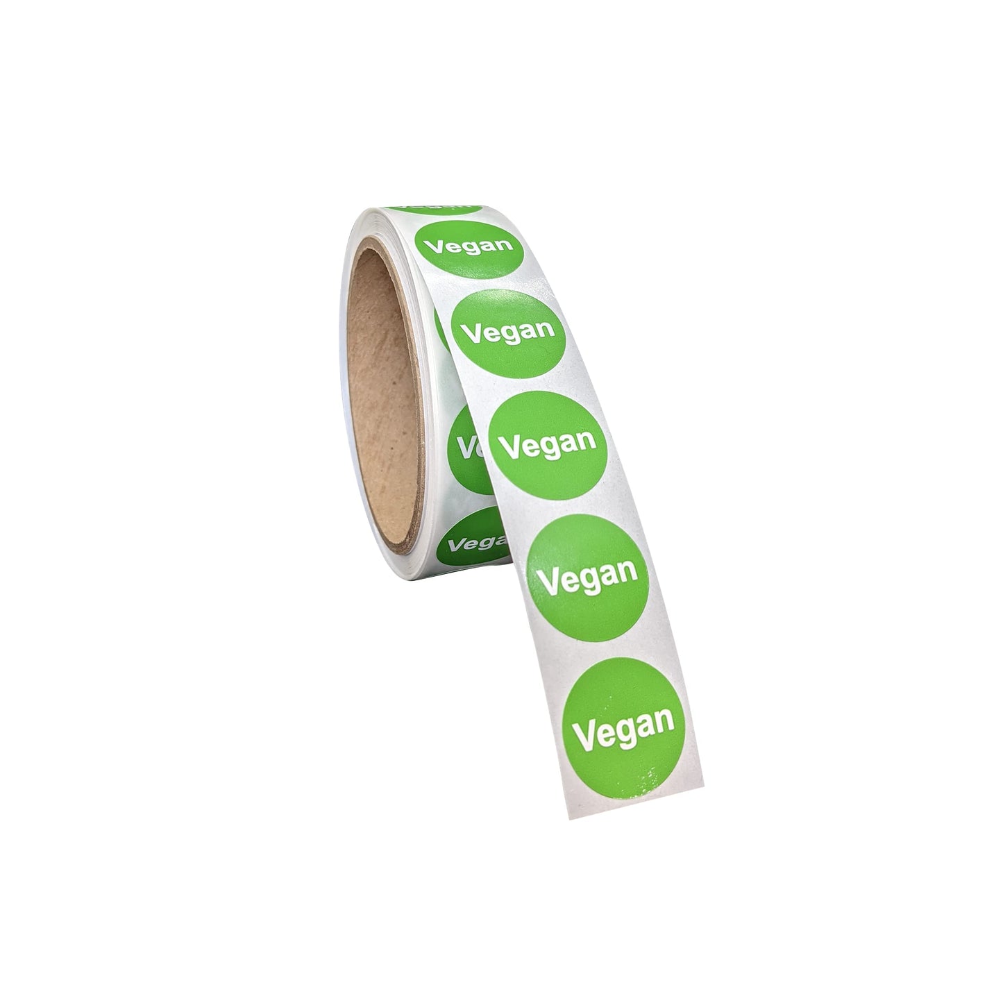 Vegan Food Labeling Stickers, 1 Inch Round [500 Labels per Roll]