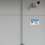 SmartSign pack of 4 blue and black 5x7 inch laminated polyester "Notice - This Area Is Under 24 Hour Video Surveillance" stickers.
