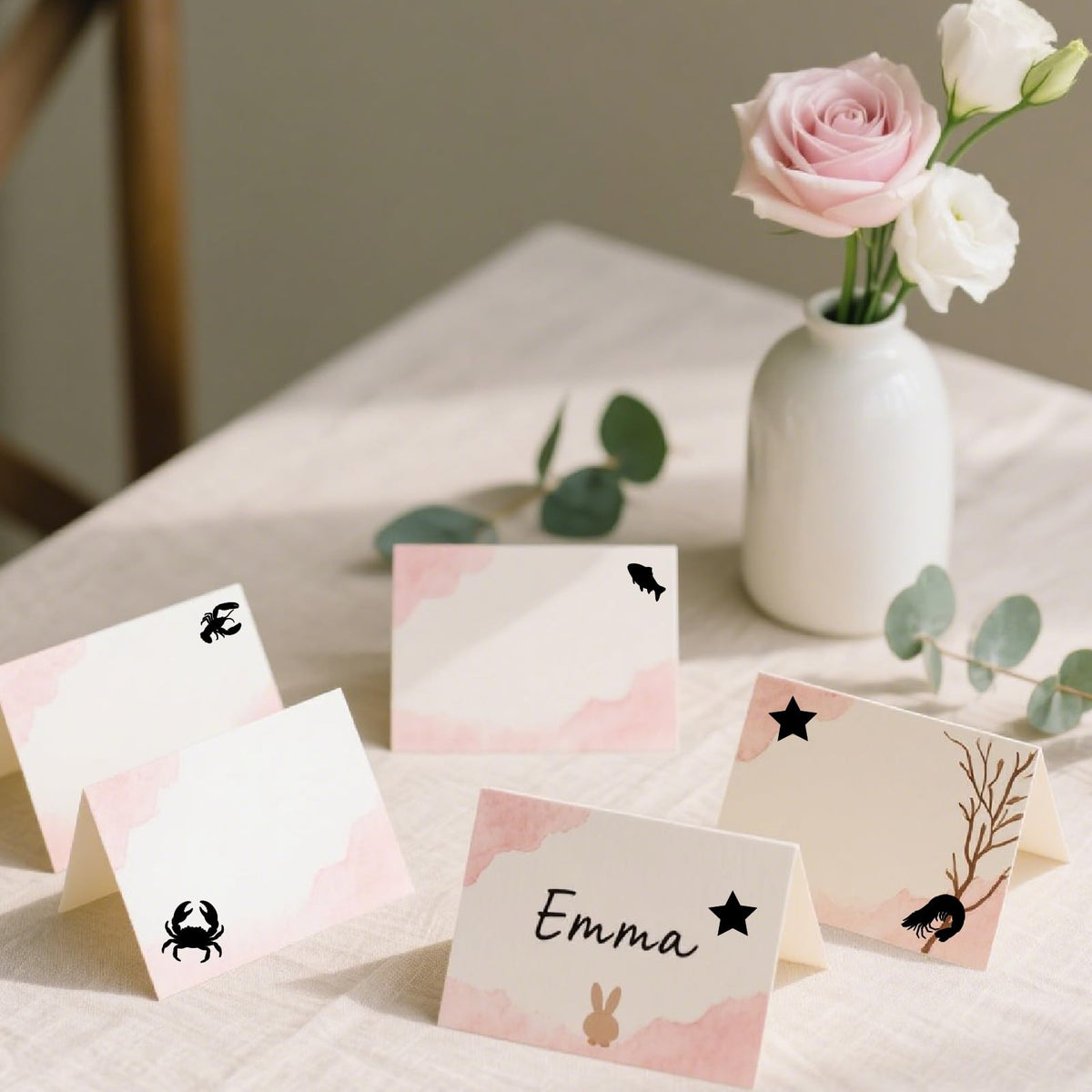 500Pcs Wedding Food Stickers Meal Stickers for Food Fish Lobster Crab Shrimp Stars Pattern 0.8 Inch Black Wedding Menu Indicator Decal Plastic Waterproof Label for Place Card Party Supplies Black-2