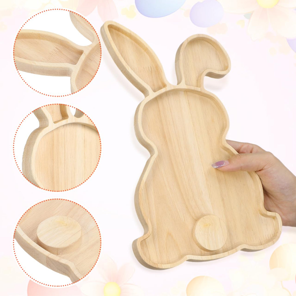 Garneck Bunny Charcuterie Board: 28.5 cm Wooden Easter Tray