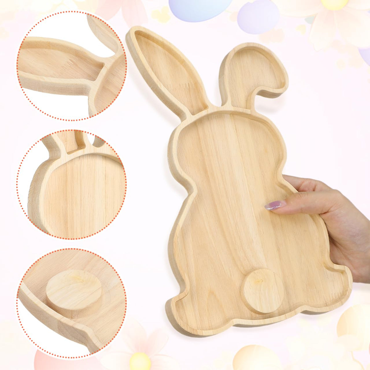 Garneck Bunny Charcuterie Board: 28.5 cm Wooden Easter Tray