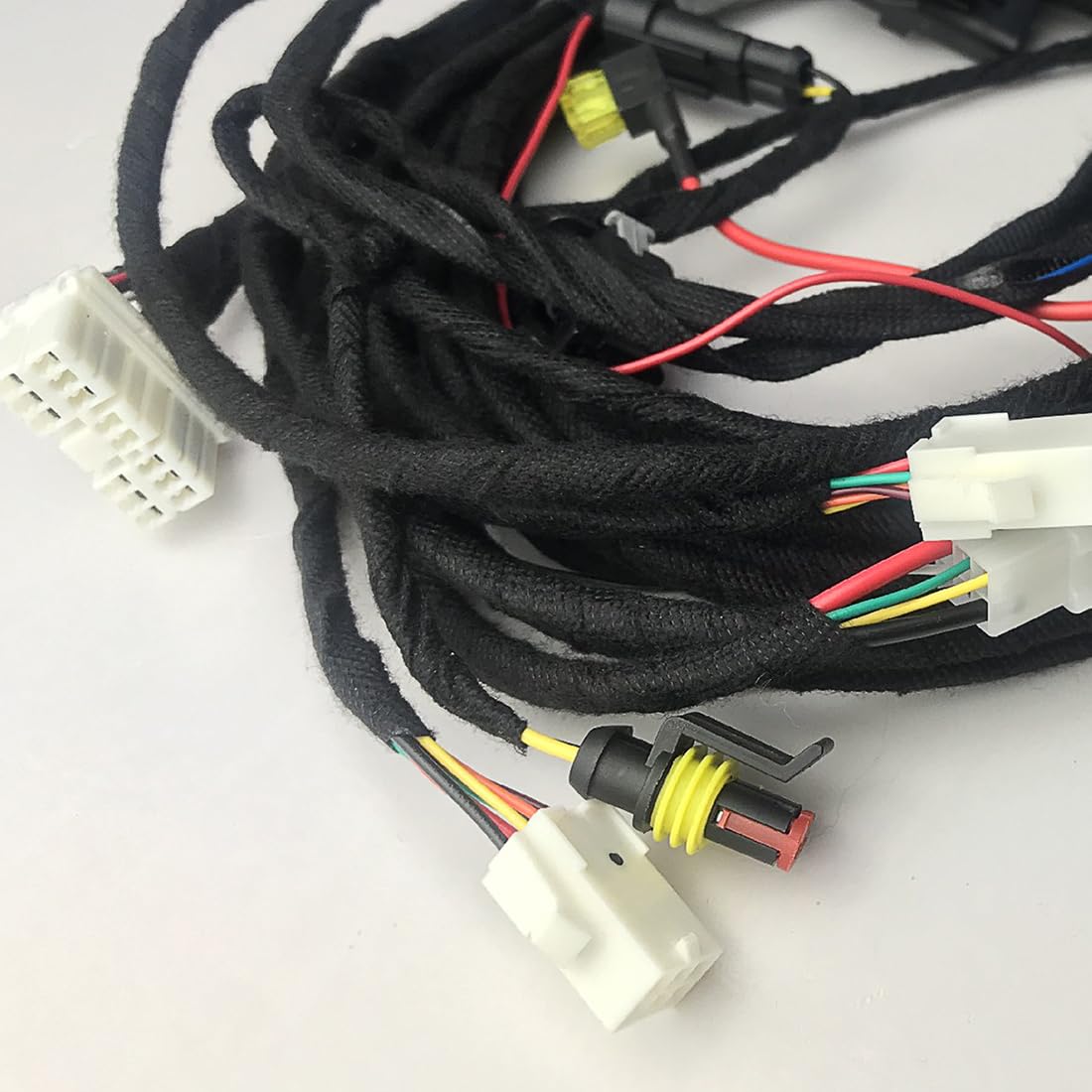 Wiring Harness Tape High Temp Self-Adhesive Fabric Tape 1 Inch x 50 FT (5 Rolls 250 FT Total) for Automotive Engine Harness Wrap, Electrical Cable Protection, Noise Damping 5-Black 1in x 50FT