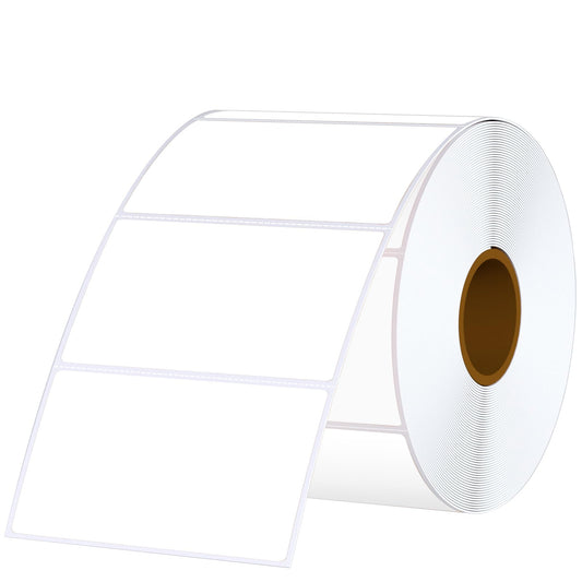 3x2 Inch White Thermal Labels Roll Self-Adhesive for Logo Stickers, Barcode Stickers, Inventory, Address and Small Business 3"x2"-1000 Labels