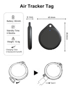 Bluetooth Android Tracker Tags,USB-C Rechargeable Key Finder(4Black) Black