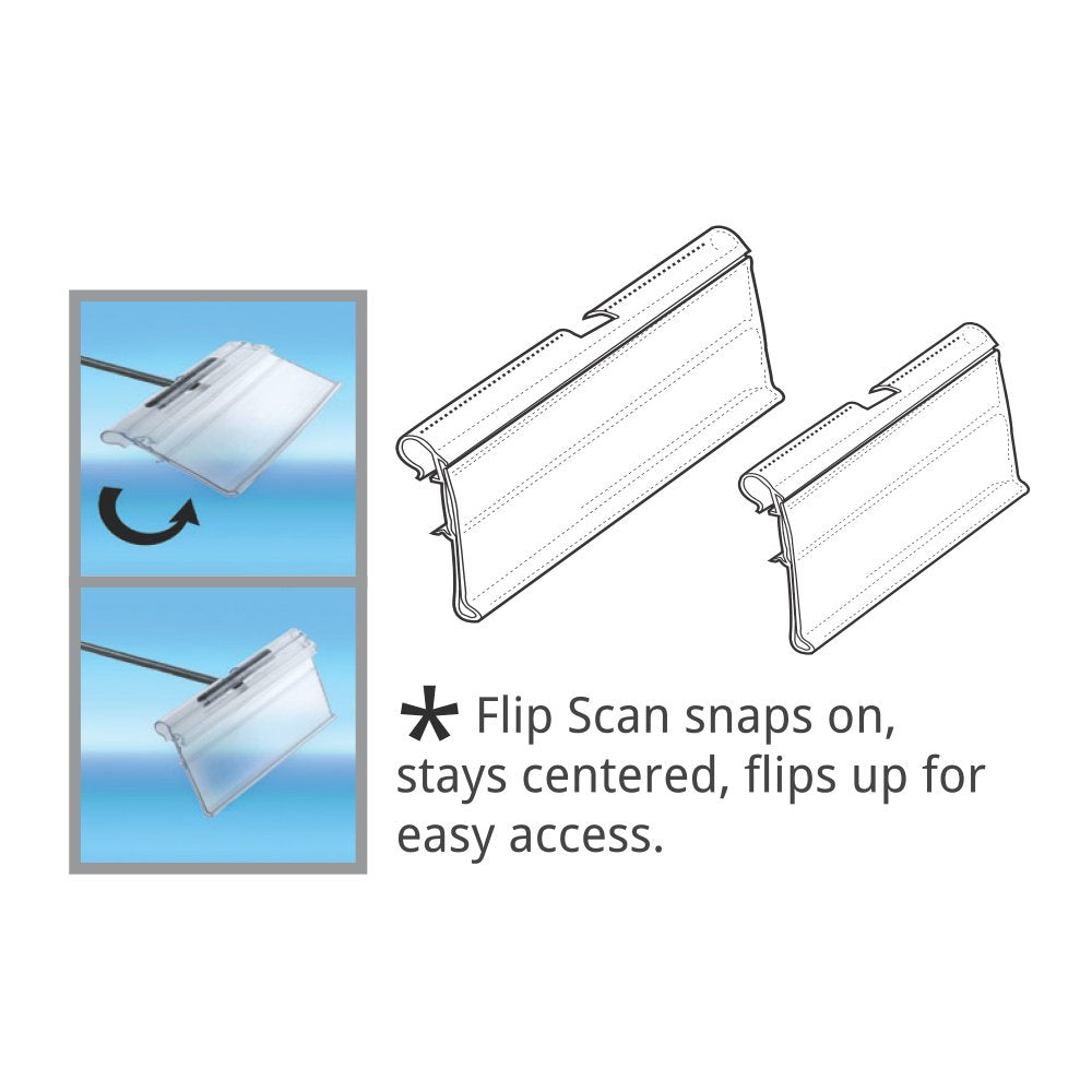 Azar 700841 1.25" x 3" Flip Scan Label Holder, 50 Pack