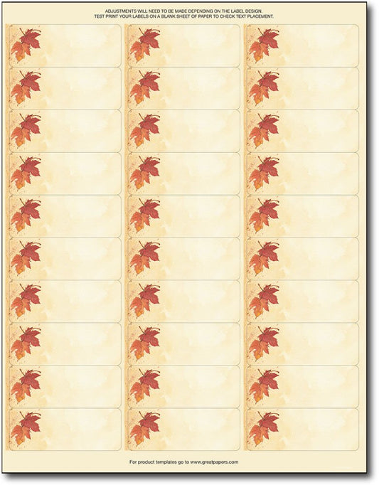 Fall Leaves Address Labels/Gift Tags - 120 Labels
