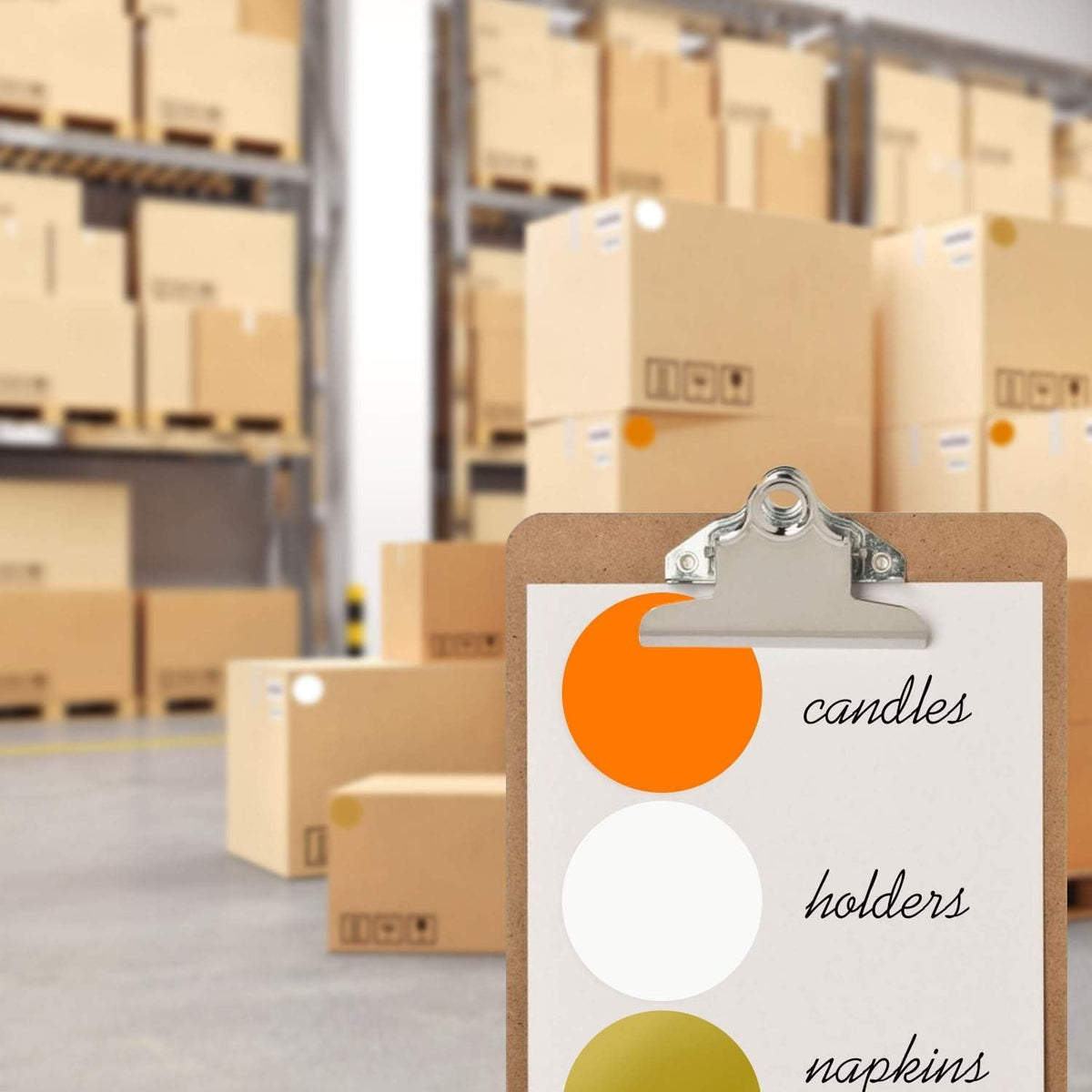 ChromaLabel 3-inch circle sticker labels in white, easy-to-write-on colored stickers, high visibility permanent labels, 500 per roll.
