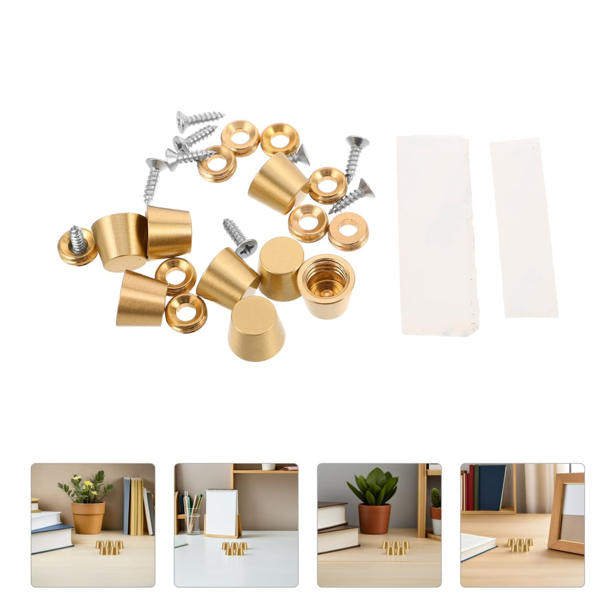 ULTECHNOVO Cutting Board Feet, 8pcs Brass Cutting Feet Brass Riser Furniture Hardware Replacement Parts for Wooden Display Tray Jewelry Box