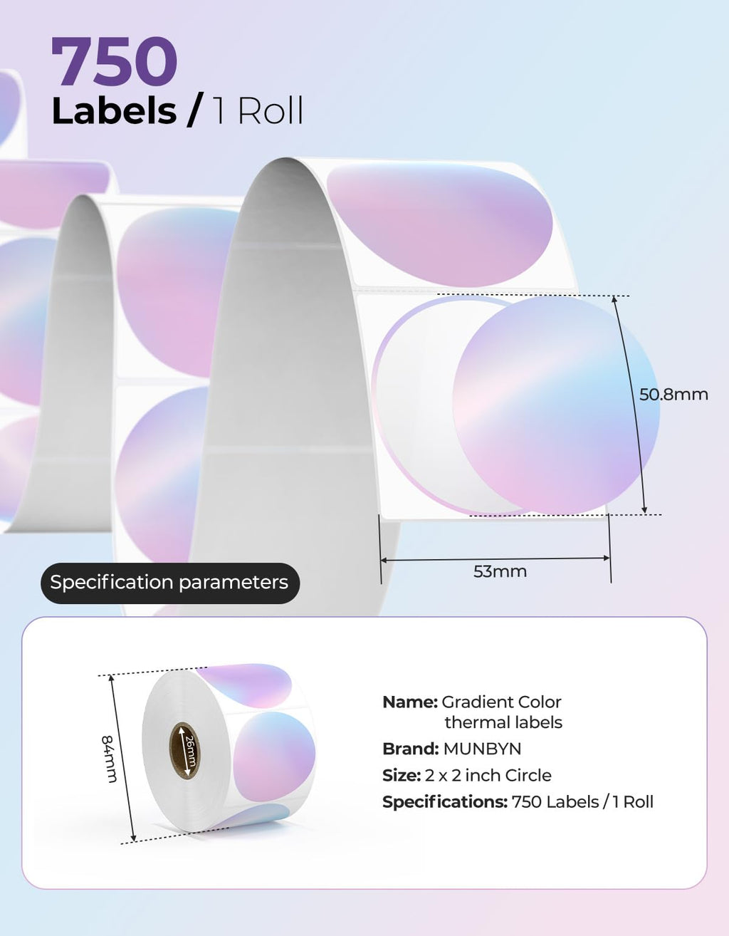 4x2 Direct Thermal Labels+2 Inch Round Thermal Labels