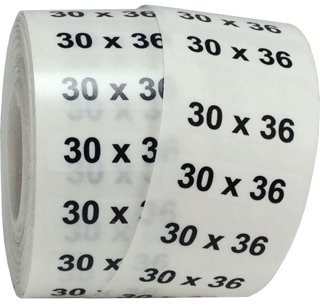 30 x 36 Men's Pants Clothing Size Strip Labels 1.25 x 5 125 Total Stickers 30 X 36