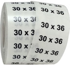 30 x 36 Men's Pants Clothing Size Strip Labels 1.25 x 5 125 Total Stickers 30 X 36