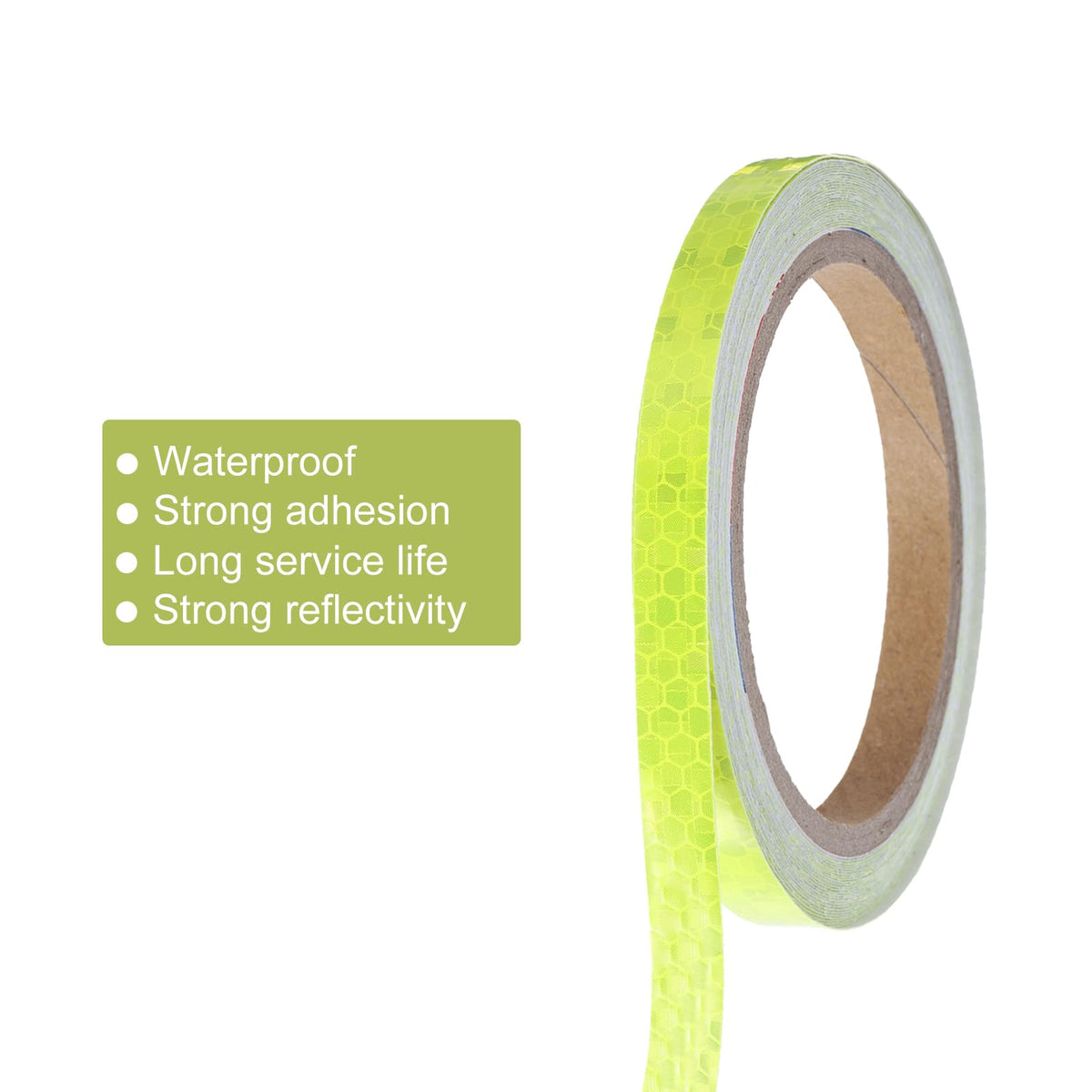 uxcell Reflective Tape, 10mm x 8 Meters, 26ft Outdoor Waterproof Warning Tape for Bikes, RV, and Boat Striping Marking, Yellow, 1 Roll