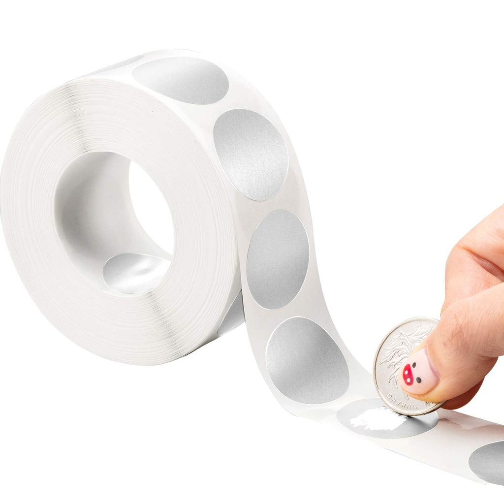 Set of 1000 all-purpose round scratch-off sticker labels by Leinuosen, featuring easy-to-scratch surface for versatile labeling.