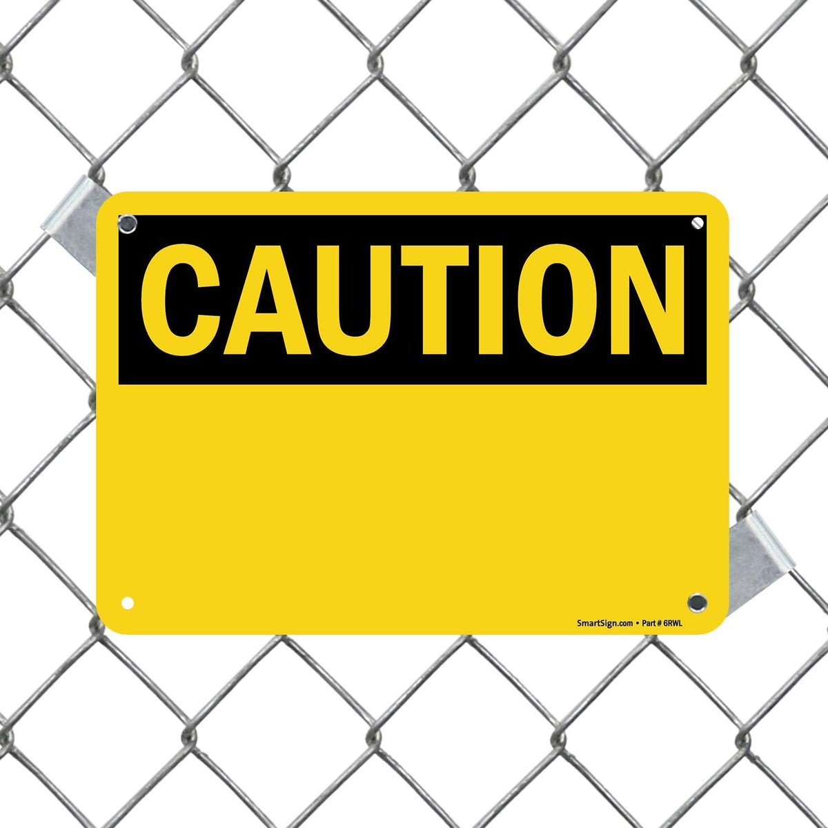 SmartSign "Caution" Blank Write-On Sign | 7" x 10" Plastic 7" x 10"